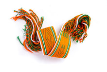 Load image into Gallery viewer, Navajo Orange with Green and White Stripes Sash Belt
