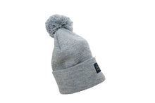 Load image into Gallery viewer, Pendleton grey beanie with pom top on a white background
