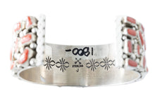 Load image into Gallery viewer, Coral Clustered Cuff by Navajo Silversmith Tiffany Jones
