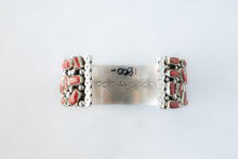 Load image into Gallery viewer, Coral Clustered Cuff by Navajo Silversmith Tiffany Jones
