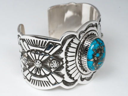 Terry Martinez Silver Stamped Native American Cuff