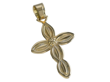 18k Gold Cross Pendant Stamped and Signed By Navajo Matthew Charley