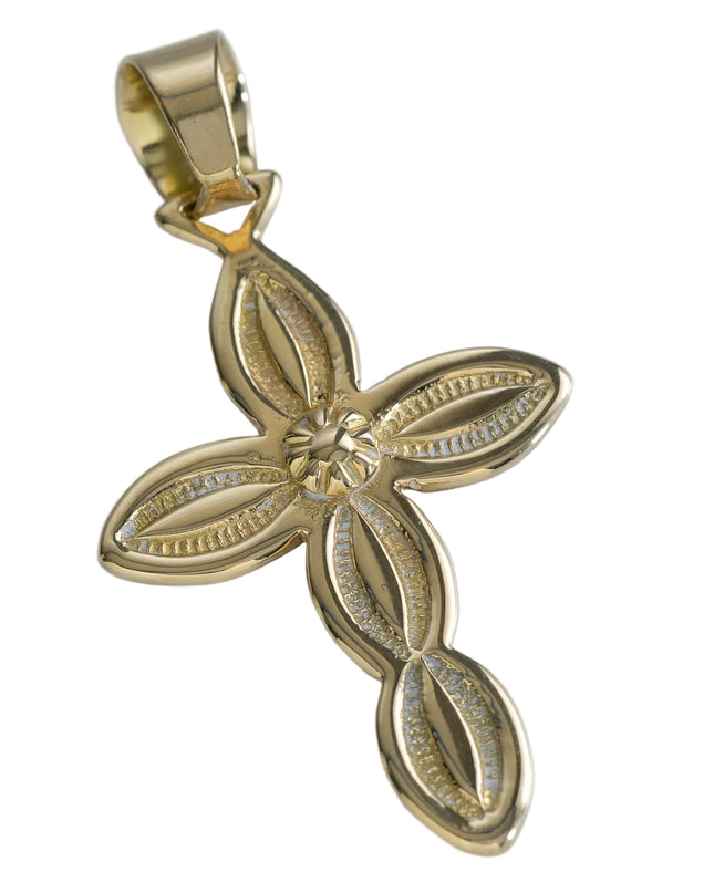 18k Gold Cross Pendant Stamped and Signed By Navajo Matthew Charley