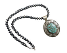 Load image into Gallery viewer, Navajo Pearl Necklace with Kingman Turquoise Pendant by Matthew Charley
