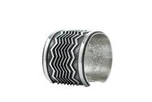Load image into Gallery viewer, Aaron Anderson Navajo Tufa Cast Cuff with a Shiny Wave Overlay
