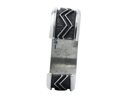 Aaron Anderson Tufa Shadow Cast Cuff with a Zigzag Shadow Overlay
