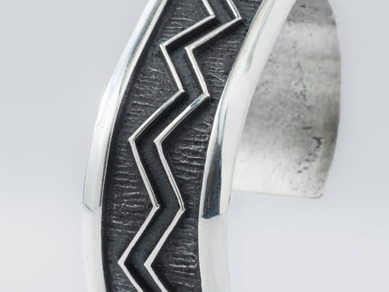 Aaron Anderson Tufa Shadow Cast Cuff with a Zigzag Shadow Overlay