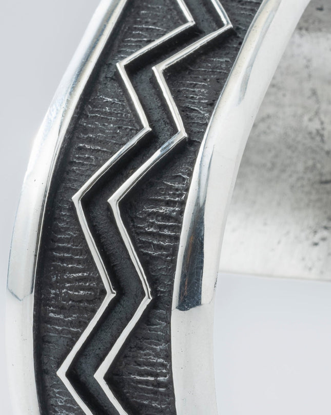 Aaron Anderson Tufa Shadow Cast Cuff with a Zigzag Shadow Overlay