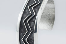 Load image into Gallery viewer, Aaron Anderson Tufa Shadow Cast Cuff with a Zigzag Shadow Overlay
