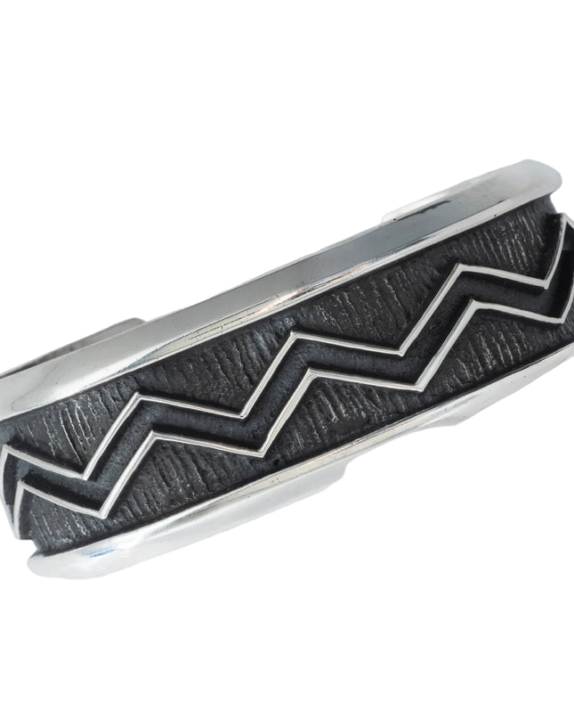 Aaron Anderson Tufa Shadow Cast Cuff with a Zigzag Shadow Overlay