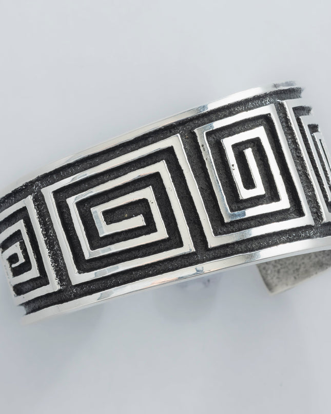 Aaron Anderson Navajo Tufa Cast with Continuous Square Maze Cuff