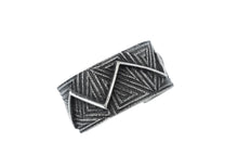 Load image into Gallery viewer, Aaron Anderson Navajo Tufa Cast with a Shiny Silver Zig-zag Overlay
