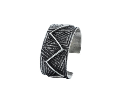 Aaron Anderson Navajo Tufa Cast with a Shiny Silver Zig-zag Overlay