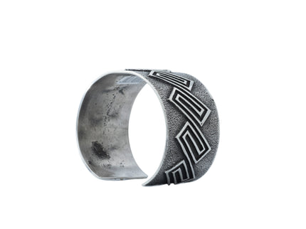 Aaron Anderson Silver Tufa Cast with a Shiny Silver Maze Overlay
