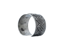 Load image into Gallery viewer, Aaron Anderson Silver Tufa Cast with a Shiny Silver Maze Overlay
