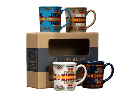 4 Piece Ceramic Pendleton Mug Set - Chief Joseph Design