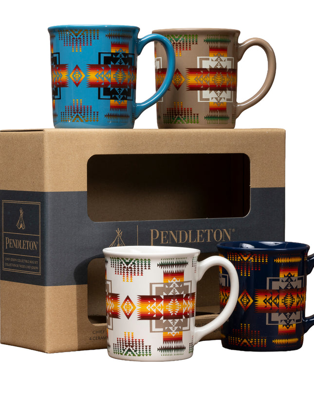4 Piece Ceramic Pendleton Mug Set - Chief Joseph Design