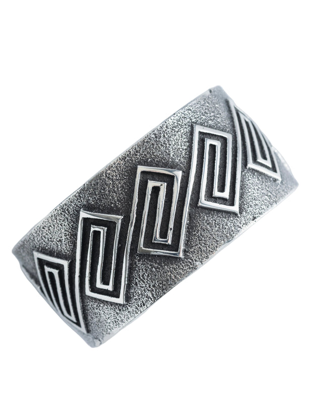 Aaron Anderson Silver Tufa Cast with a Shiny Silver Maze Overlay