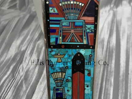 Ervin P. Tsosie Mixed Gemstone Inlay Bolo Tie