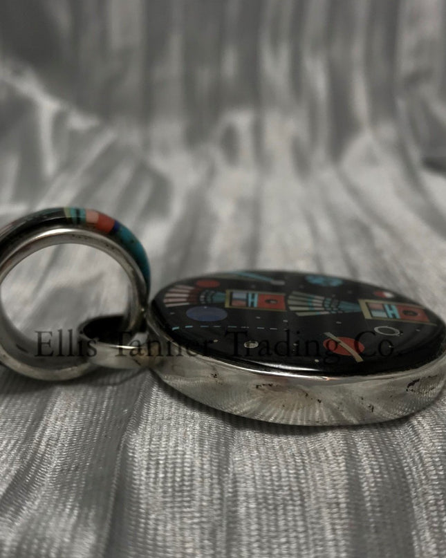 Ervin P. Tsosie Yei Stars Inlay Pendant