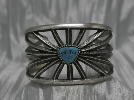 Harrison Jim Cutout Silver Bracelet with Kingman Stone