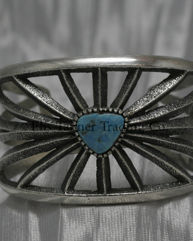 Harrison Jim Cutout Silver Bracelet with Kingman Stone