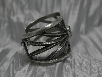 Harrison Jim Cutout Silver Bracelet with Kingman Stone