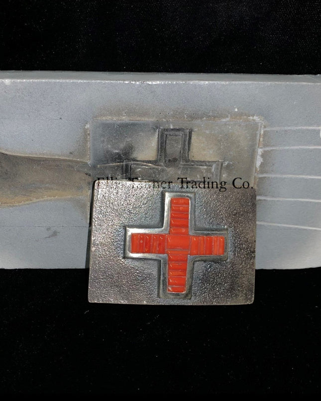  Silver Coral Cross Buckle Front Profile
