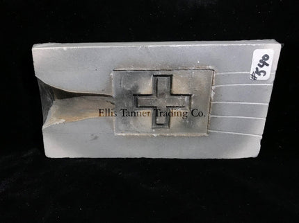 Silver Coral Cross Buckle Front Profile of Tufa Cast 