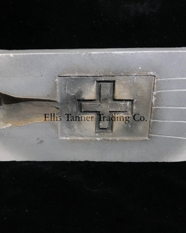 Silver Coral Cross Buckle Front Profile of Tufa Cast 