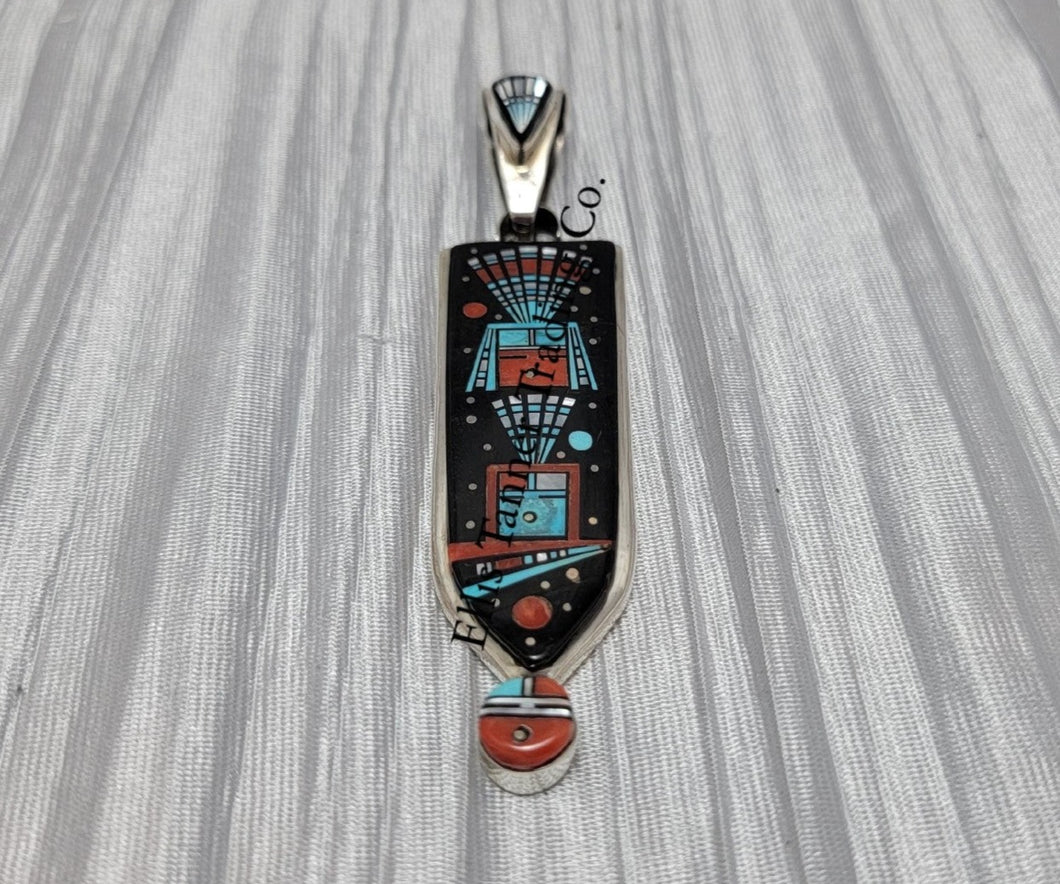 Ervin P. Tsosie Coral Yei Pendant