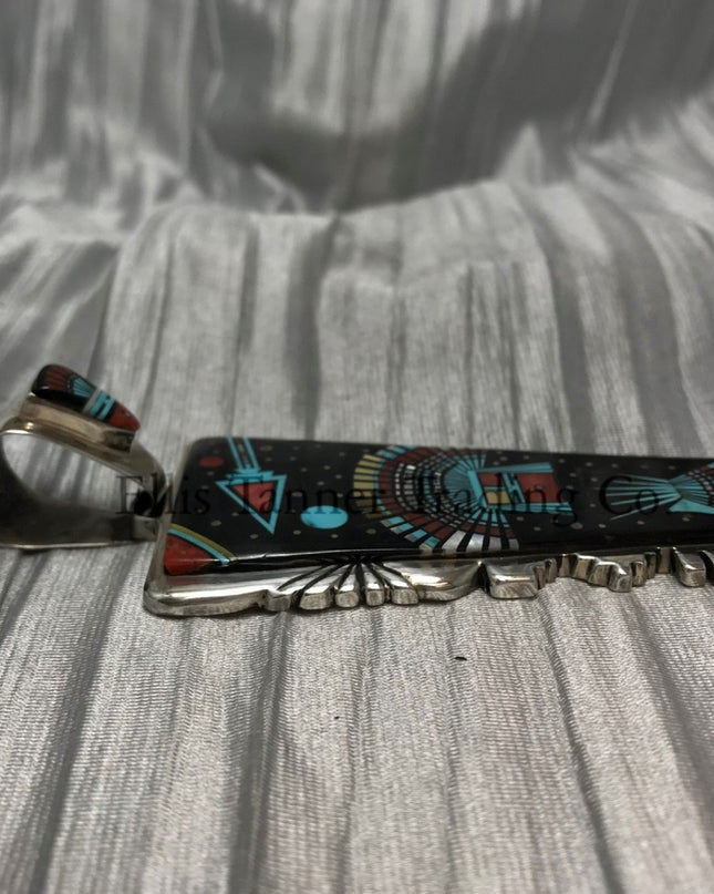 Ervin P. Tsosie Flat Jet Inlaid Pendant