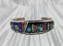 Load image into Gallery viewer, Ervin P. Tsosie Lapis Inlaid Bracelet
