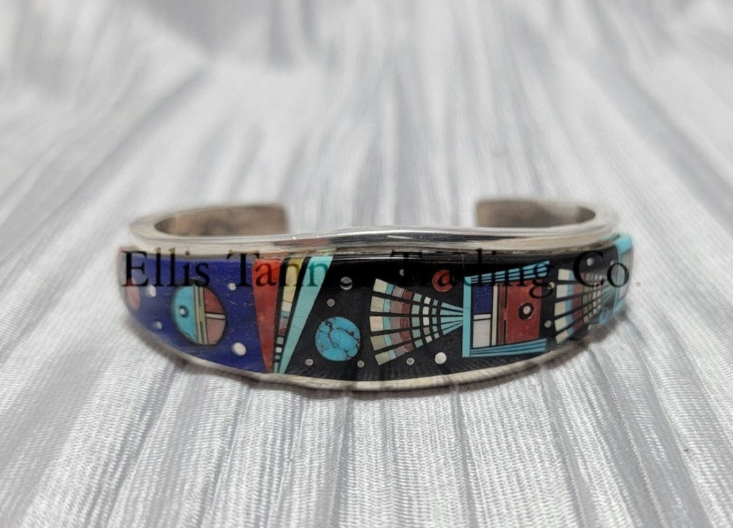 Ervin P. Tsosie Lapis Inlaid Bracelet