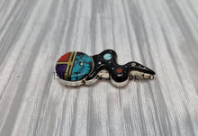 Load image into Gallery viewer, Ervin P. Tsosie Sugilite Inlaid Face Pin
