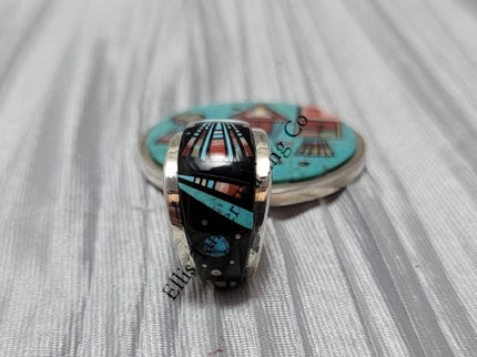 Ervin Tsosie Turquoise Circle inlaid Pendant