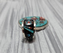 Load image into Gallery viewer, Ervin Tsosie Turquoise Circle inlaid Pendant
