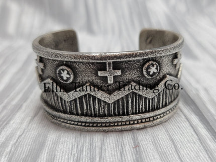 Harrison Jim Etched Overlay Cuff